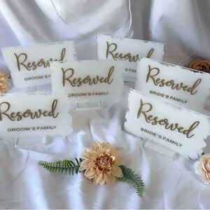 🆕 Wedding Reserve Signs 👰🏼‍♀️🪧🤵🏼‍♂️ (4 Each)